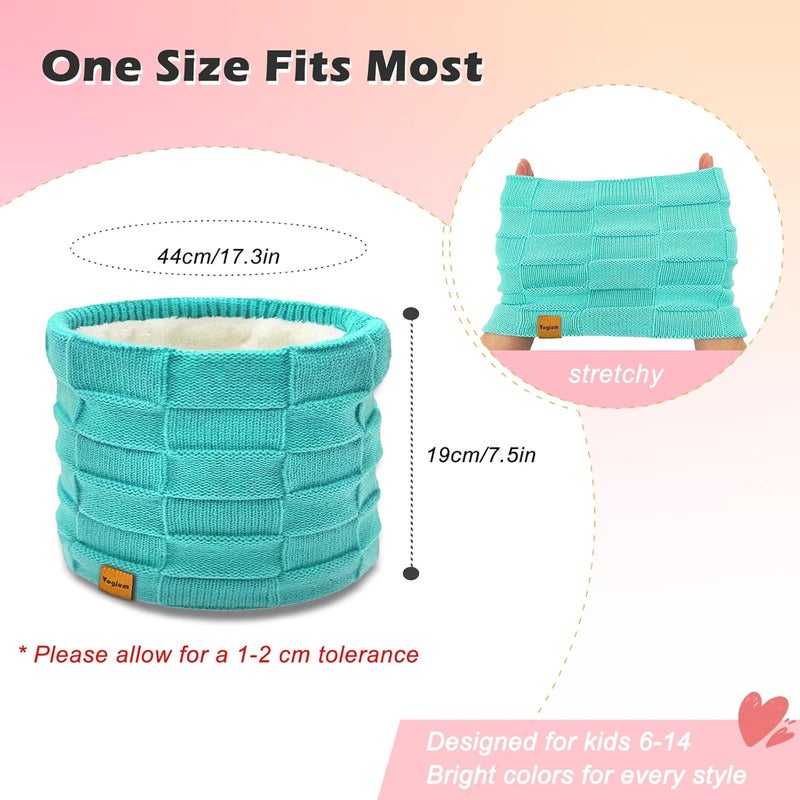 Vogium Kids Double-layer Knit Neck Warmer Gaiter | Thermal Fleece Face Cover for 6-14 Year Olds Boys Girls | Ski, Play - Image 5